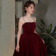 HARD VELVET DRESS WITH 2 JEWELS