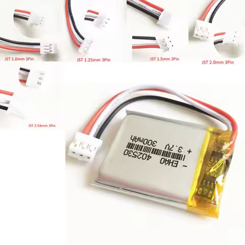 3.7V 300mAh 402530 Lithium Polymer LiPo Rechargeable Battery JST 1.0/1.25/1.5/2.0/2.5mm 3pin For Han