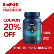 Gnc Triple Strength Fish Oil 120 Mini Softgels Omega3 Supplement Omega-3s Supports heart brain skin 