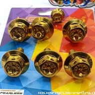 Heng CNC Gold Footboard Bolts for Yamaha Mio I 125 - Complete Set for Footboard and Accessories