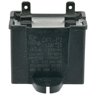 Kapasitor Operasi Peti Sejuk C61-P2 12uF 210VAC, Menggantikan WR55X24064, WPW10662129