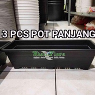 POT BUNGA POT BUNGA MURAH / POT PANJANG PLASTIK 3 PCS / POT PLASTIK