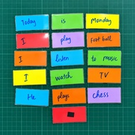 Set of 20 rectangular plastic laminated cards, size 21cm* 7.5cm, built-in magnet to stick to magneti
