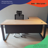 6 X 5 L Shape Office Table with 2D1F Pedestal + Square Metal Leg - Home And Office System - SQML Ser