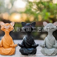 Cat Meditation Animal Meditation Cat Resin Statue Meditation Cat Decoration Crafts Ornaments Sculptu