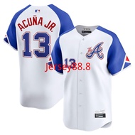 2025 Men's Atlanta Braves Atlanta Braves 13 Acuna jr. Embroidered Cardigan Baseball Uniform Jersey
