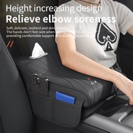 Car Armrest Console Extender Heightening Pad PU Leather Car Interior Storage Tissue Box For Hongqi H