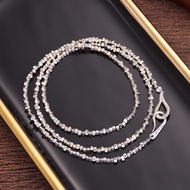 สร้อยคอเงินแท้ 925 ลูกปัดเงิน LS รูปปลา ลูกปัดเงินชิ้นเล็ก สร้อยคอเงินสำหรับทั้งชายและหญิง ของขวัญที