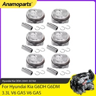 Engine Parts Piston & Rings Set Fit 3.3 L G6DH For 10-20 Hyundai Santa Fe Azera Veracruz Kia Sedona 