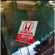 Racing Track Card JDM Sticker For Honda Mugen Power Civic Inside Windshield sticker