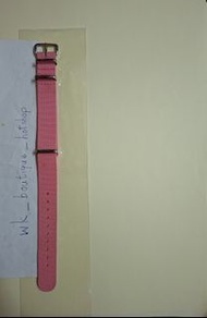 ⌚️16mm寬 帆布尼龍錶帶 橘粉色 銀色扣 休閒時尚鐵環錶带 質料結實耐用 活潑 温柔與甜美色系 手錶配件 代用錶帶 Watch Strap (實物如圖 約九成新 戴過幾次 已用洗衣液清洗 完整沒有