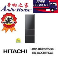 HITACHI R-S38KPS-BBK 375L 3 DOOR FRIDGE