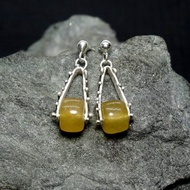 耳環 黃玉髓 925銀飾 金工 寶石 手工 飾品 首飾