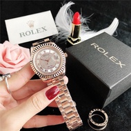Rolex Rolex wristwatch quartz movement stainless steel strap 32mm rose gold dial women's watch fashion trend