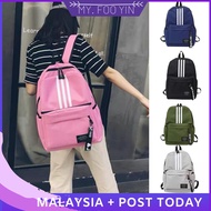 B58 READY STOCK MYFOOYIN school bag sekolah backpack Trendy White Stripes ⏸ School Backpack Travel B