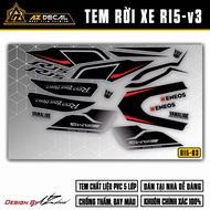 Tem Xe R15V3 Đẹp Mẫu AMG Revise Your Heart | R15V303 | Decal Dán Xe Màu Đen Xám Đỏ Vàng Xanh GP - Az