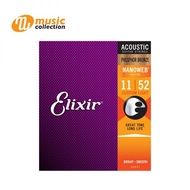 (ของแท้ )สายกีตาร์ ELIXIR STRINGS PHOSPHOR BRONZE NANOWEB COATINGCUSTOM LIGHT (.011-.052) #16027