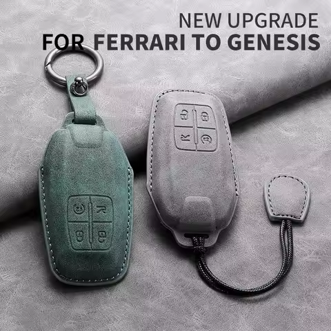 Leather Car Key Case Cover For Ferrari F430 488 458 F12 Roma 812 F8 Car Keychain Shell Anti-scratch