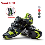 Santic รองเท้าปั่นจักรยานผู้ชายรองเท้าจักรยานเสือหมอบระบายอากาศสีอำพรางรองเท้าปั่นจักรยาน WMS17004