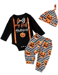 Newborn Boy Halloween Outfit Baby Pumpkin Clothes My First Halloween Bodysuit