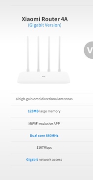 Bộ phát Wifi Router Xiaomi 4A bản Gigabit/4A bản Megabit băng tần kép - Chuẩn AC1200 - kết nối 128 t
