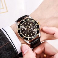 [Miracle Watch Store] 2021ผู้ชายแบรนด์หรูหนังควอตซ์นาฬิกาอะนาล็อกชายแฟชั่นสบายๆกีฬาปฏิทินนาฬิกาข้อมื