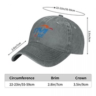 Tm Telekom Malaysia (2) Adult Washed Denim Hat 100% Cotton Curved Brim Sun Hat Simple Casual All-Mat
