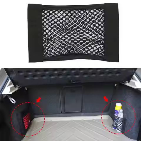 For Audi A3 A4 B6 B7 B8 A6 Q5 Q3 Car Trunk Seat Back Elastic Storage Net Cargo Organizer Bag Styling