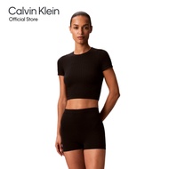 CALVIN KLEIN กางเกงนอนผู้หญิง Rib Emblem รุ่น QS7547 UB1-สีดำ
