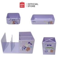 MINISO WE Bare Bears Collection Storage Box/Organizer with Pen Holder and Bookshelf/3-Slot Pen Holder/Storage Box Small