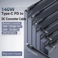65W 90W 140W USB C PD to DC Universal Laptop Charger Cable for A-sus D-ell Hp 5.5X2.5 7.4X5.0 4.5X3.