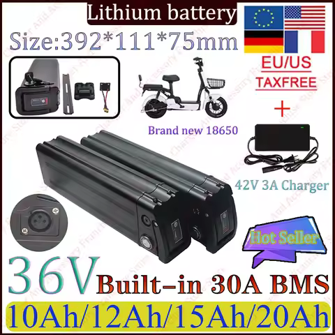 New 36V 10Ah/12Ah/15Ah/20Ah Lithium Battery pack 10S-18650 For Car Beam Built-in Inverter Spare High