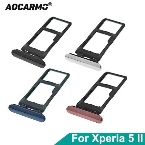 Aocarmo For Sony Xperia 5 II X5ii XQ-AS52 AS62 AS72 SO-52A SOG02 Dual SIM Card Holder Sim Tray Slot 
