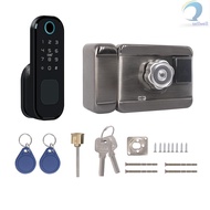 Tuya WiFi No Wiring Waterproof Fingerprint Lock Digital Code Electronic Door Lock For Home Security Compatible with Google Home Amazon Alexa  [Sellwell]TOP2