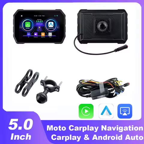 MTC-02A 5inch Motorcycle GPS Navigation Waterproof Moto Carplay & Android Auto Digital LCD Display S