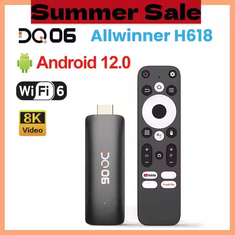 VONTAR Android 12 DQ06 ATV Mini TV Stick Allwinner H618 Quad Core 8K Video 4K@60fps Wifi6 Build in B