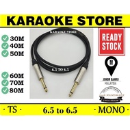 6.5mm to 6.5mm Audio Cable 'TS-Unbalance' ( 30M / 40M / 50M / 60M / 70M / 80M)