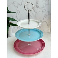 Le Creuset Le Creuset Creuset Out of Print Three-Layer Plate Dessert Stand Multicolor
