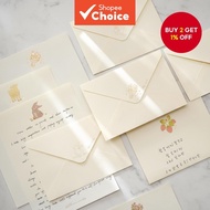 Vintage Writing Paper Set: 4 Sheets and 2 Envelopes for Love Letters and Event Invitations