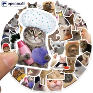 【OMALL】 50Pcs Kawaii Cat Mood Graffiti Sticker Sticky Aesthetic Decorative Scrapbook DIY Phone Cup L