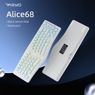 Alice68 Ergonomic Wired Gaming Keyboard Mini Portable Compatible With Laptop