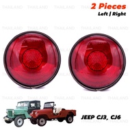Tail Light Wire Type 12V Left + Right Side 2 Pieces Red Cover Jeep CJ3 CJ5 CJ6 CJ2A CJ3A CJ3B Year 1