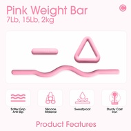 Core Nation Lux Core Pink Weight Bar - Weight Bar 2KG - Triangle Weight 7LB - Bem 15LB | Mini Barbel