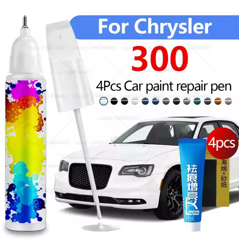 Car Paint Repair Pen For 2005-2023 Chrysler 300 Paint Scratch Repair Accessories 4PCS Silver PSC Whi