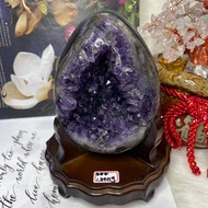 Ocean Blue Colorful Agate Edge ️ Dinosaur Egg Crystal Cave ESPa+1.34kg Natural Bright Amethyst Deep 4.5cm Money Keeping Good Luck