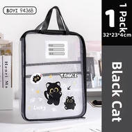 School Subject Organizer Transparent File Bag L-Shape
