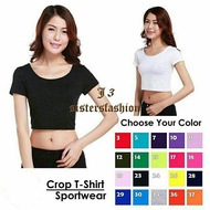 Crop t-shirt gym top gym clothesWanita