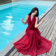 Sweet classic red maxi dress