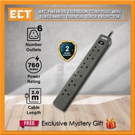 APC PME6B-UK / PME6U2B-UK Extension Cord Plug with Surgearrest Essential Surge Protector