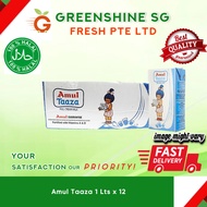[greenshinesg] amul taaza uht fresh milk 1 lts 1 x 12